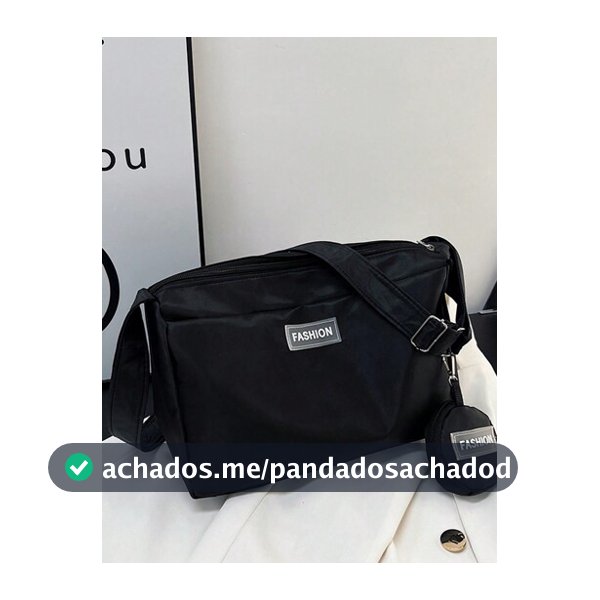 1 Peça Bolsa Transversal Fashion 2 Em 1 Preta Com Zíper De Fechamento Nylon, Adequada Para Uso Diário Feminino