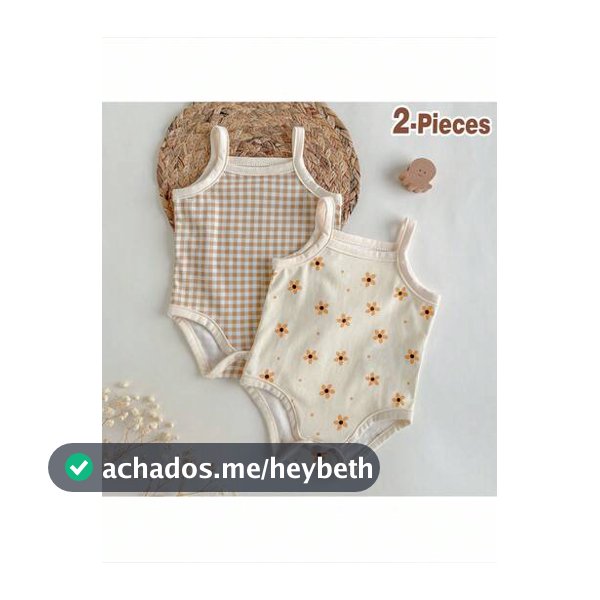 Loomiva 2 peças/Conjunto Macacão Corpete Macio Estampado com Flores para Recém-Nascido Menina