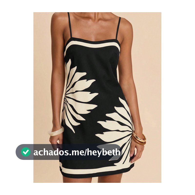 Travachic Vestido Elegante Europeu Jamaicano Sexy Preto e Creme com Alças Finas Festa no Jardim Férias Verão