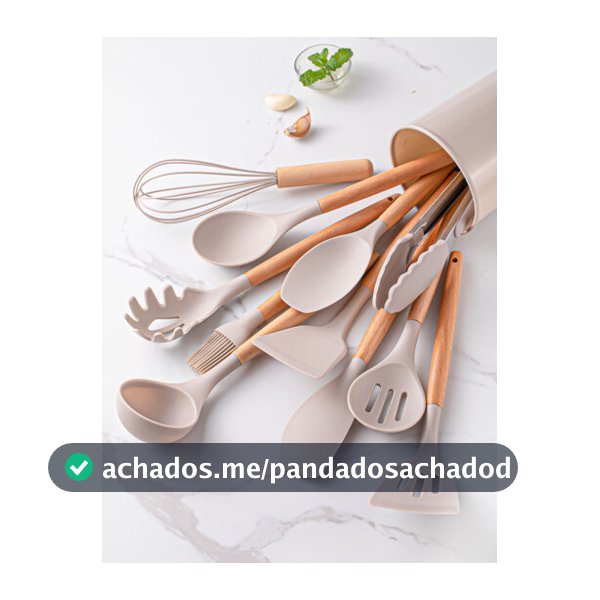 12 Peças Silicone Conjunto De Utensílios De Cozinha , Simples Cabo De Madeira Multiuso Conjunto De Ferramentas Gadget De Cozinha Para Cozinha