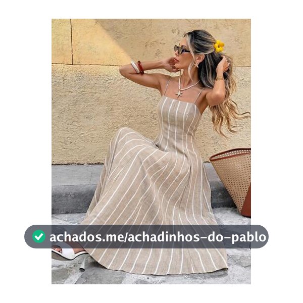SHEIN Frenchy Vestido Cami Feminino Casual de Verão Estilo Férias com Estampa Listrada em Blocos de Cores e Cintura Marcada