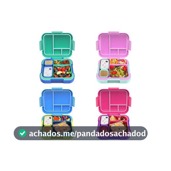 Caixa Bento - Caixa de Almoço Grande de 4,8 Xícaras com 2 Recipientes Modulares - 4 Compartimentos, À Prova de Vazamentos, Alça Portátil, Própria para Micro-ondas/Lava-louças, Ideal para Escola, Trabalho e Viagens, Cozinha, Presente de Natal, Suprimentos Escolares