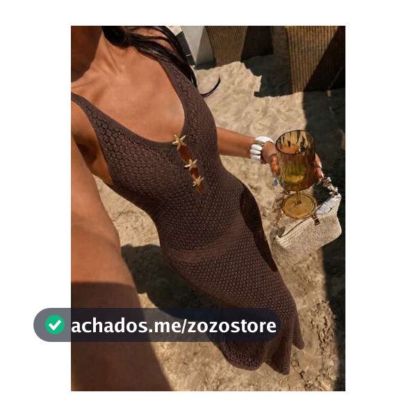 Vestido Maxi de Malha com Decote em V Profundo e Recortes Marrom Y2K para Mulheres, Botão de Estrela-do-Mar, Estilo Boêmio Ajustado Bodycon, Vestido de Praia e Férias, Estilo de Verão