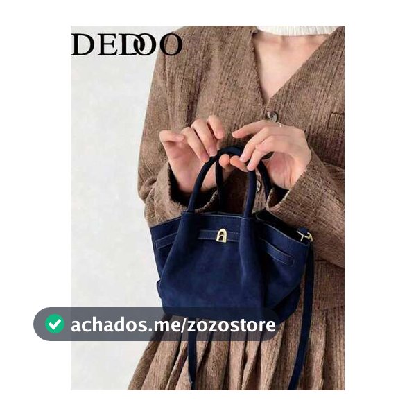Dedoo Bolsa Balde de Camurça com Design de Nicho Europeu e Americano com Fivela, Bolsa de Rua Feminina, Adequada para Compras, Deslocamento, Reuniões, Presentes no Outono/Inverno. Grande Capacidade, Mochila Escolar, Campus Universitário