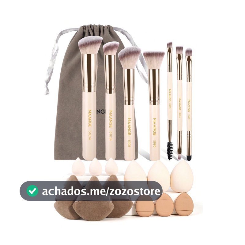 MAANGE 7/8/9/10/20/25 Peças Conjunto de Pincéis de Maquiagem, Incluindo Pincel de Blush, Pincel de Base, Pincel de Sombra, Pincel de Cílios, Pincel de Sobrancelha, Pincel de Contorno, Pincel de Pó, Pincel de Corretivo, Etc. Kit de Ferramentas de Maquiagem, Essencial para Viagens